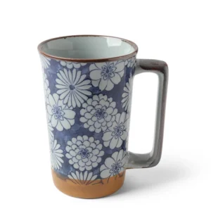 Tall Mug Blue Mums 12 oz.