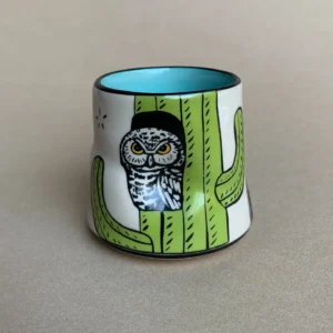 Lucky Elf Owl Cup- 3 oz Ceramic Mug