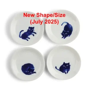Midnight Blue Cat Dish Set 4.5 inch