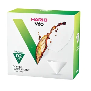 Hario V60 Paper Filters | White / 100 Sheets Boxed 02 (1-4 cups)